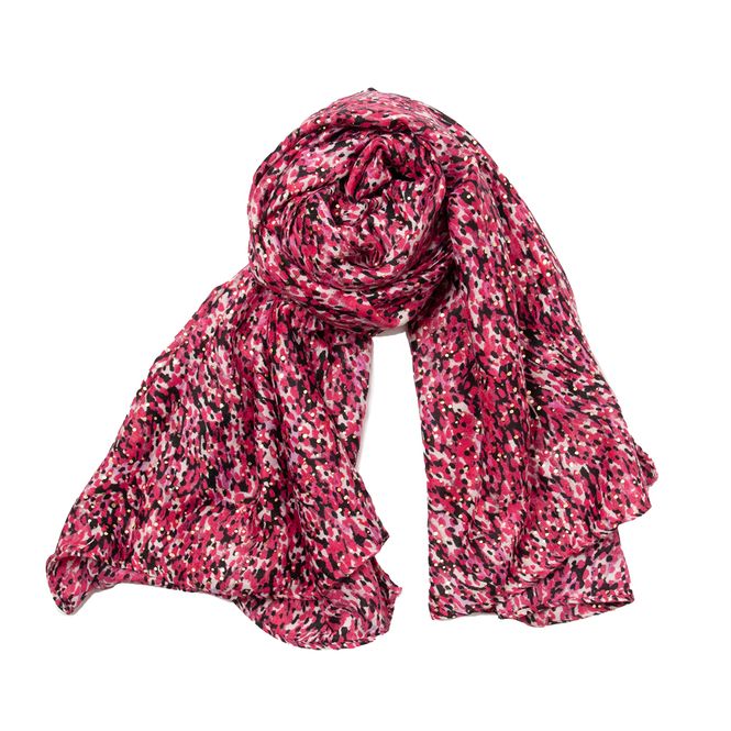 Huvudbild Liten mönstrad halsduk med guldfolie - rosa